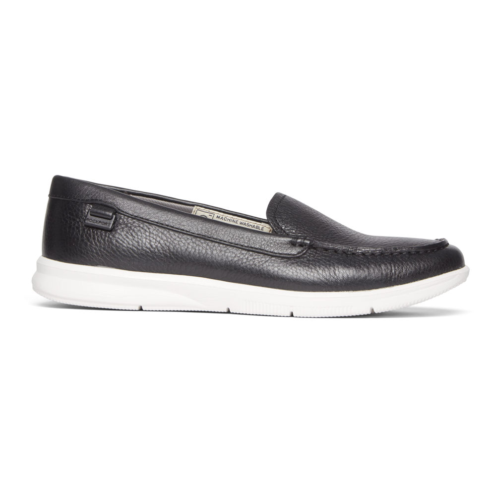 Mocasines Rockport Mujer Mexico - Ayva Washable Negros - MVQBW7065